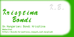 krisztina bondi business card